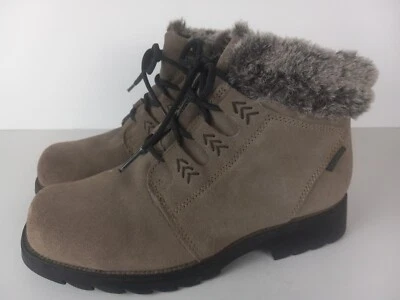 Sporto Women's Khaki Brown Leather Boots Size 6.5 Faux Fur Lining - Image 1 of 4