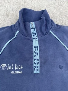 Fat Face Mens Jumper 1/4 Zip Shore To Shore Size Small Blue Pullover Cotton - Picture 1 of 12