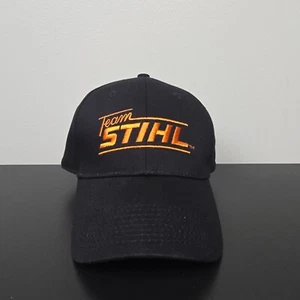 Stihl Hat Cap Mens Strap Back Black Team Spellout Logo Chainsaw Outdoors Racing - Picture 1 of 6