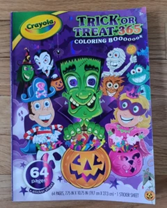 Crayola Trick or Treat 365 Coloring Book 64 Pages + Sticker Sheet (Halloween) - Picture 1 of 3