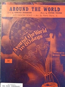 ALREDEDOR DEL MUNDO de "La vuelta al mundo en 80 días. 1957 - Partituras acordeón - Imagen 1 de 5