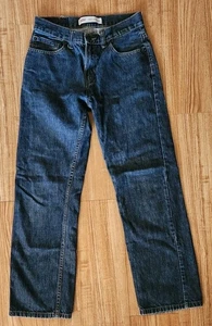Levi's 505 Jeans Boys Size 18 Slim Size 27x29 Blue Dark Wash Denim - Picture 1 of 10