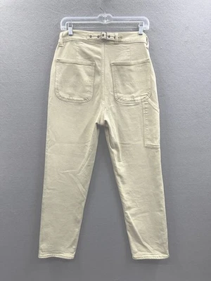 Old Navy Women Sky-High Straight Jeans Sz 6 Stretch Buckle Tummy Slimming Cream - Image 1 of 4