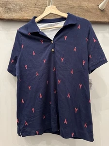 New womens polo shirt Kim Rogers Soft PXL Lobsters Coastal Top - Picture 1 of 3