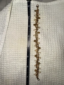 gold bracelet beaded vintage - Picture 1 of 3