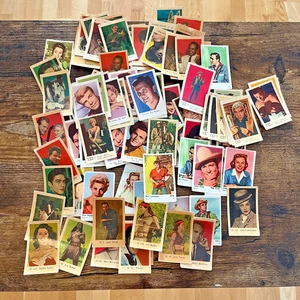 Lote (100) tarjetas coleccionables vintage de los años 50-60 de goma holandesa estrellas de Hollywood de la Edad de Oro - Imagen 1 de 5