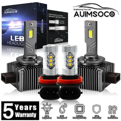 For BMW 740Li 2011-2012 LED Headlights Kit + Fog Light Brigh White Bulbs 40000LM - Image 1 of 4