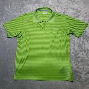 Polo Columbia Uomo XL Verde Righe Omni-Shade Manica Corta Protezione Solare - Foto 1 di 9