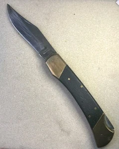 Vintage Stainless Steel Pakistan Single Blade Backlock Buck Style Pocket Knife  - Picture 1 of 10