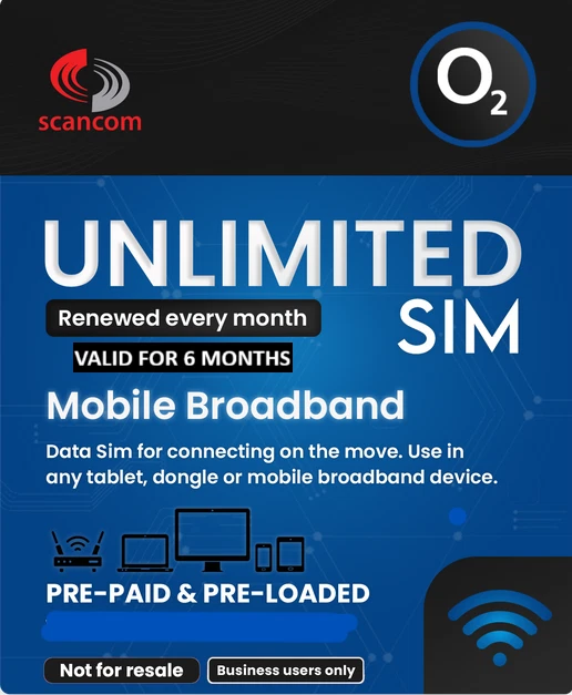 O2 Unlimited 5G Preloaded Data SIM - 6 Months for Phones Routers Tablets Wifi - Image 1 of 1