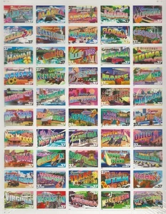 US Sc 3696-3745 Greetings from America sheet of 50 37c NH 2002 [699 - Picture 1 of 1