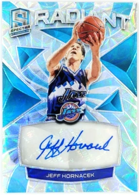 JEFF HORNACEK 2018-19 Panini Spectra #RS-JHN Radiant BLUE SCOPE AUTO /60 Jazz - Image 1 of 2