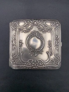 Solid Silver Cigarette Box Case c. 1900 - Picture 1 of 11