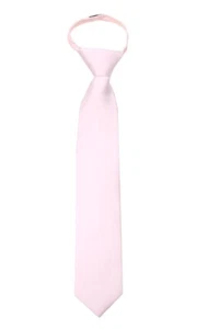 Corbata para hombre con cremallera rosa liso pretirada bodas escuela de negocios - Imagen 1 de 1