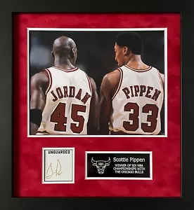 SCOTTIE PIPPEN FIRMADO ENMARCADO EXHIBICIÓN DE FOTOS NBA CHICAGO BULLS MICHAEL JORDAN 1 - Imagen 1 de 1
