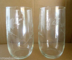 TWO- PRINCESS HOUSE HERITAGE ETCHED CRYSTAL 11oz. FLAT TUMBLER 5" #460 EUC - Picture 1 of 2