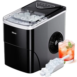 Silonn Portable Ice Maker Countertop Ice Machine 26lbs Self-Cleaning Black - Picture 1 of 8