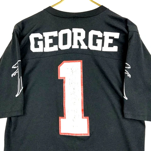 Vintage Jeff George #1 Atlanta Falcons Logo 7 T-shirt Medium Single Stitch Nfl Cover