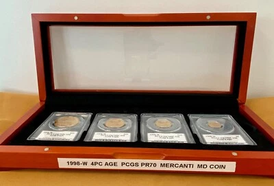 1998  American Gold Eagle Proof 4-Coin Year Set PCGS  PR70 John Mercanti  Signed - Image 1 of 4