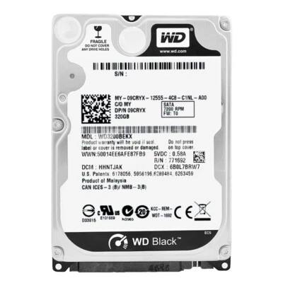 Dell 320Gb WD3200BEKX 16Mb Cache 7200 RPM SATA III 2,5'' Pollici 09CRYX 9CRYX - Immagine 1 di 4