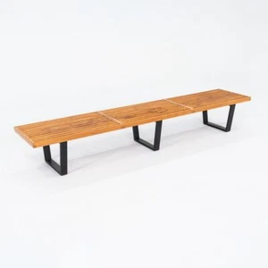1950s George Nelson for Herman Miller 4992 Slatted Bench in Maple 92 Inches - Picture 1 of 12