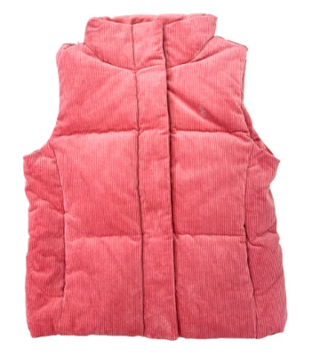 Novo com etiquetas Polo Ralph Lauren Meninas Veludo Elástico Colete Puffer Rosa - Imagem 1 de 4