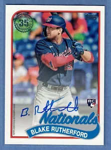 2024 Topps Series 2 Blake Rutherford Rookie Auto 1989 Topps Autograph Nationals - Picture 1 of 2