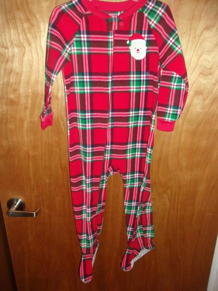 NIÑOS NIÑAS 3T ROJO CUADROS PATAS POLAR SANTA NAVIDAD PIJAMA NUEVO SIN ETIQUETAS Foto 1 de 2