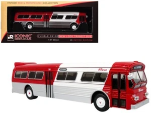 Autobús de tránsito Flxible 53102 New Look "Pittsburgh Area Transit" rojo y blanco "Vint - Imagen 1 de 1