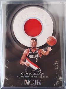2020-21 Panini Noir  /75 CJ McCollum Dish Night Patch #DNM-CJM