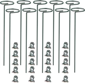 10 Pcs 8 Inch Metal Single Stem Flower Plant Support Stakes and Rings for Ama... - Picture 1 of 1