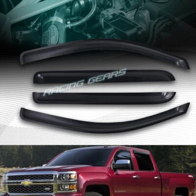 VISERA VENTANA TINTE HUMO 4 PIEZAS APTA 15-18 CHEVY SILVERADO 2500HD/3500HD DOBLE CABINA Foto 1 de 4