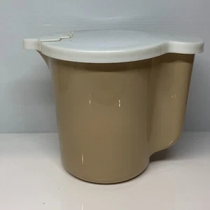 Jarra Tupperware vintage beige y blanca con tapa - Imagen 1 de 7