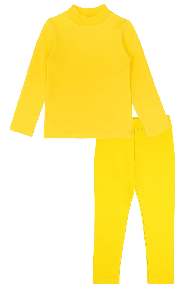 Conjunto de camisa y leggings manga larga cuello alto para niñas Foto 1 de 1