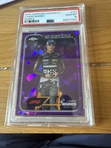 Topps Chrome Sapphire Edition Purple 2024 Lando Norris RC ROOKIE 02/10 - PSA 10 - Picture 1 of 2