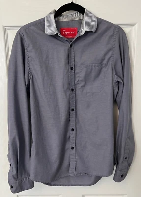 Vintage Topman Dress Shirt Casual Blue Long Sleeve Button Up Mens Size S - Image 1 of 3