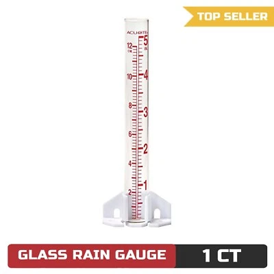 Pluviómetro de vidrio AcuRite 8,75" con capacidad de 5 pulgadas - transparente Foto 1 de 4