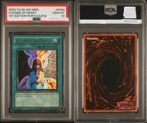 PSA 10 - 2002 YU-GI-Oh! MRD Portuguese #060 Change of Heart 1st Edition - Picture 1 of 3