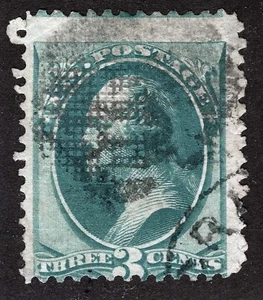 US Sc 136 Green 3¢ 1870 p.12 “H “Grill Used Black Handstamp Cancel - Picture 1 of 1