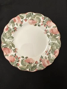 Vtg Precious Nikko Fine China Salad Dessert Plate Pink Rose Scalloped Edge Set 6 - Picture 1 of 14