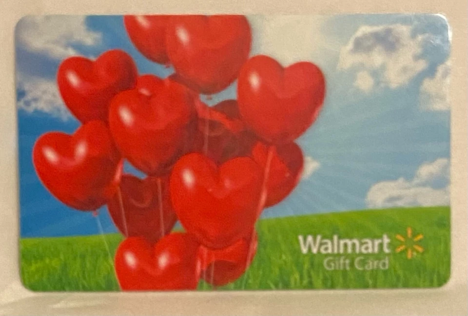 WalMart Red Heart-Shaped Balloons Bouquet 2013 Gift Card Collectible FD-33429 - Image 1 of 1