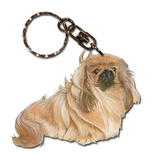 Pekingese Wooden Keychain - Picture 1 of 1