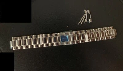 Correa de reloj de 20 mm plateada de acero inoxidable extremo recto Foto 1 de 4