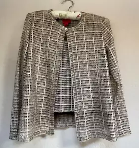 JS Collections Womens Textured Bronze Metallic Tank Top & Blazer Set Size 6 - Picture 1 of 12