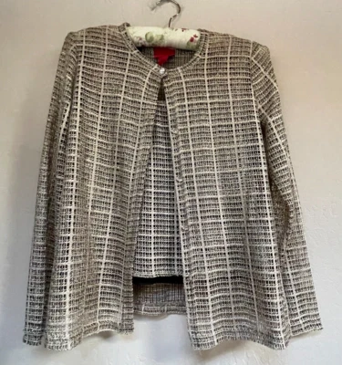 JS Collections Womens Textured Bronze Metallic Tank Top & Blazer Set Size 6 - Image 1 of 4