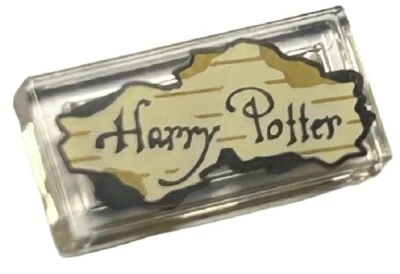 LEGO новый Гарри Поттер коричневый и желтовато-коричневый пергамент бумаги Trans прозрачный плитки 1 x 2 D715 - Изображение 1 из 2