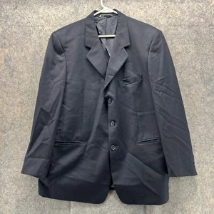 Pronto Uomo Blazer Men 40R Adult Blue 3 Button Jacket Suit Striped Executive Fit - Picture 1 of 13