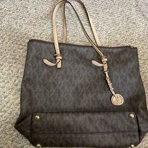 MICHAEL KORS MK Logo Signature Large Brown Tote Handtasche - Bild 1 von 6