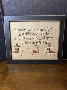 Blossom Bucket Snowmen Are Magical, God's Children Wall Hanging - Picture 1 of 12