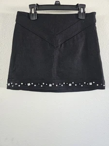 Zara Into The Night Rhinestone Mini Skirt Black Size S - Picture 1 of 5